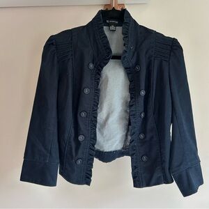 New Directions Navy Denim Jacket Petite Small‎